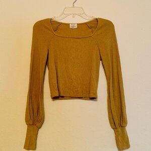 PST by Project Social T Women's Ribbed Square Neckline Sweater